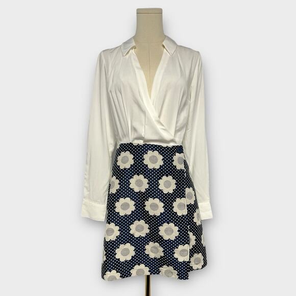 Modcloth Au Contraire Floral Daisy Retro Wrap Twofer Dress Size 6 NEW - Picture 2 of 11